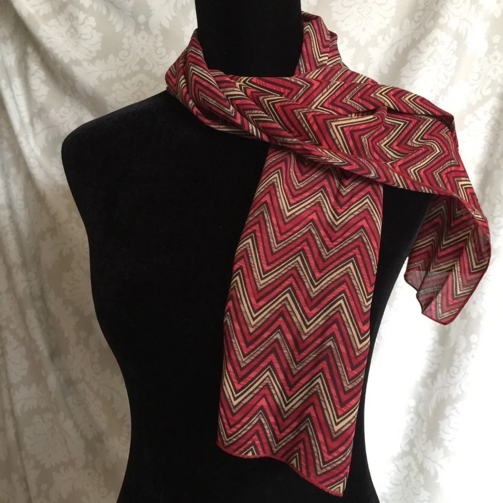 Geometric silk scarf